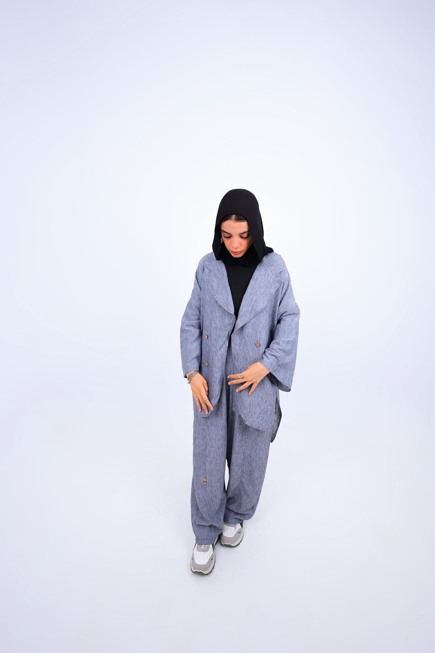 Linen Blend Ballon Leg Set