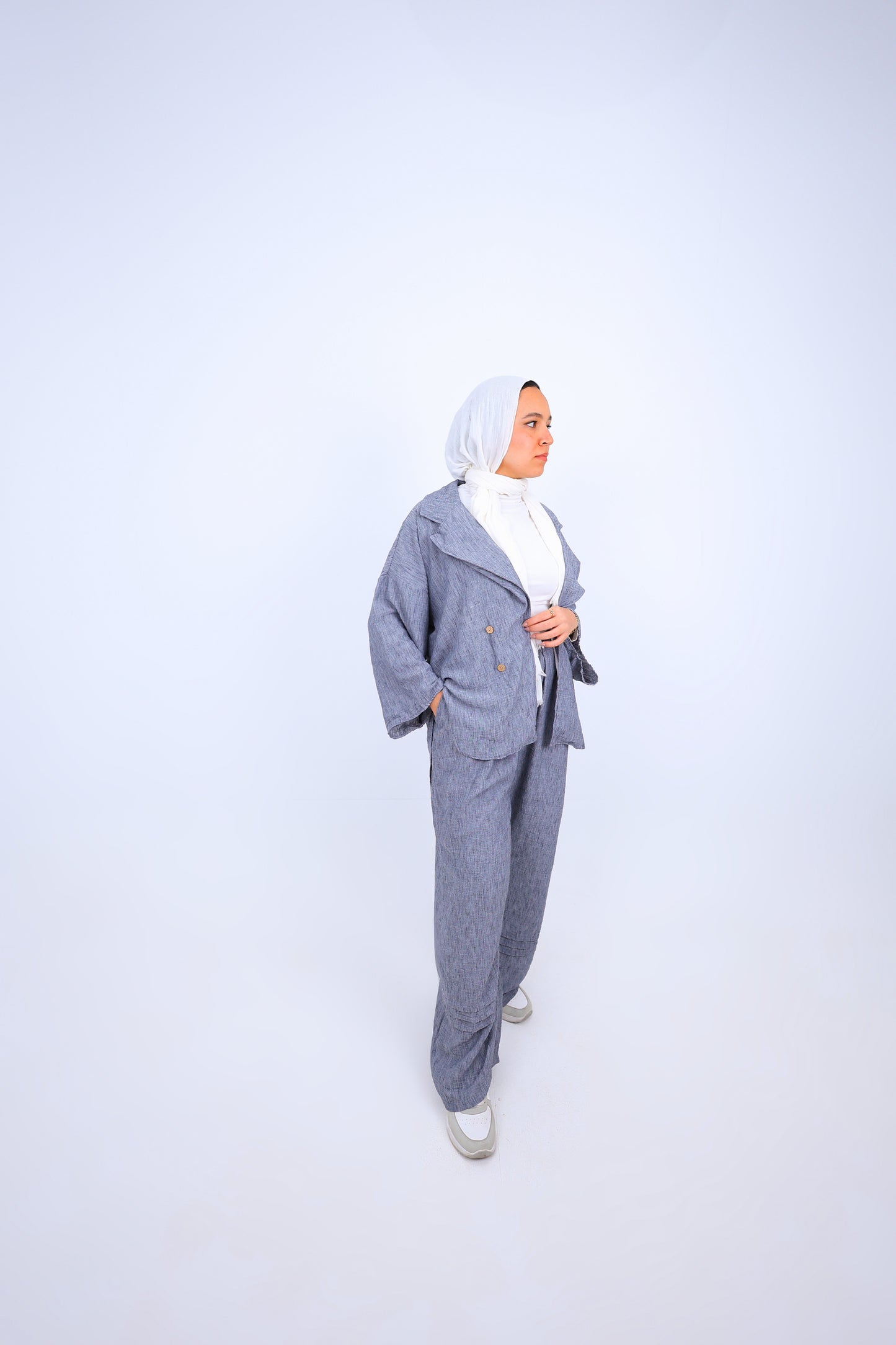 Linen Blend Wide Leg Set
