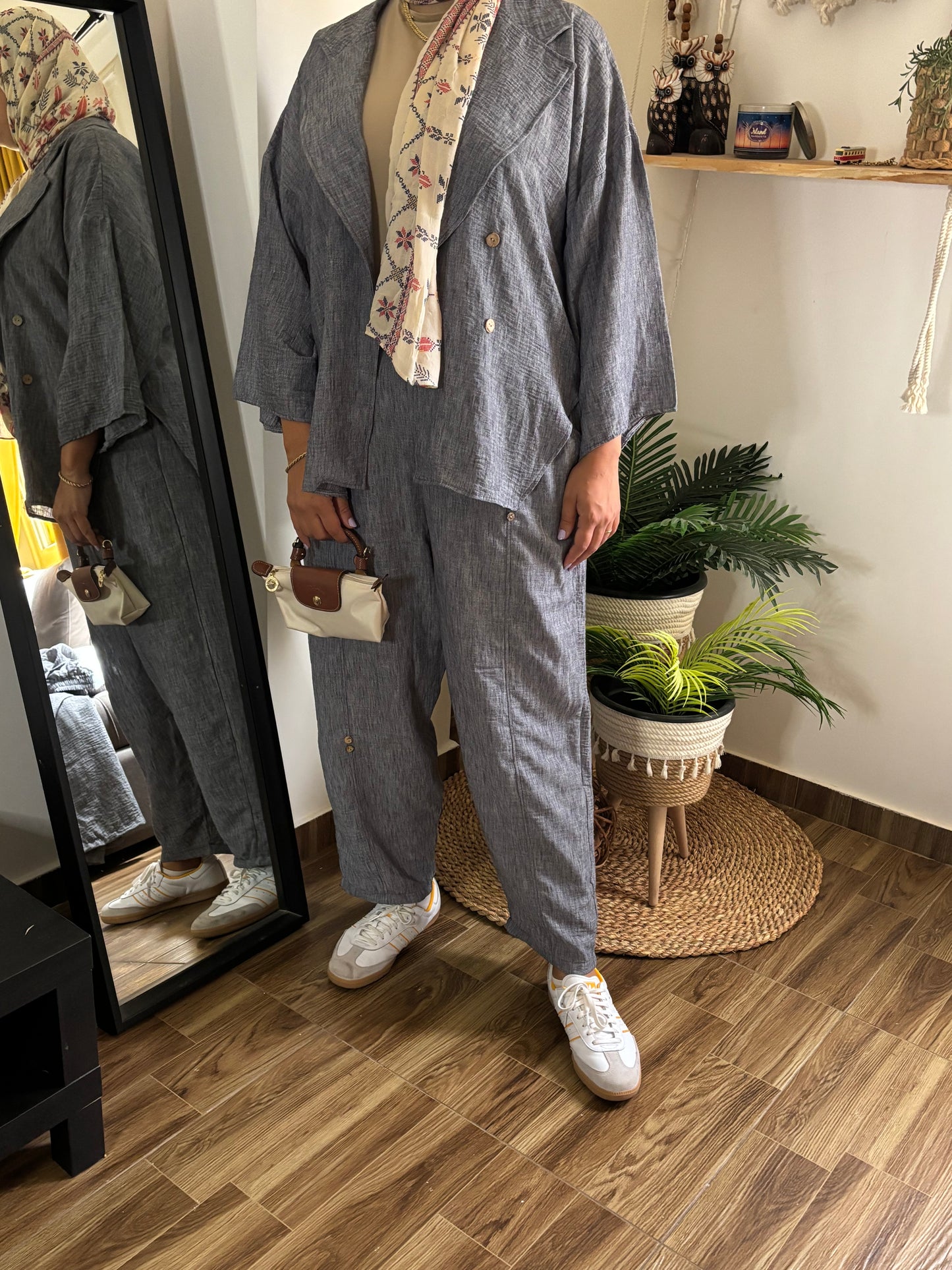 LINEN BLEND BALLOON LEG