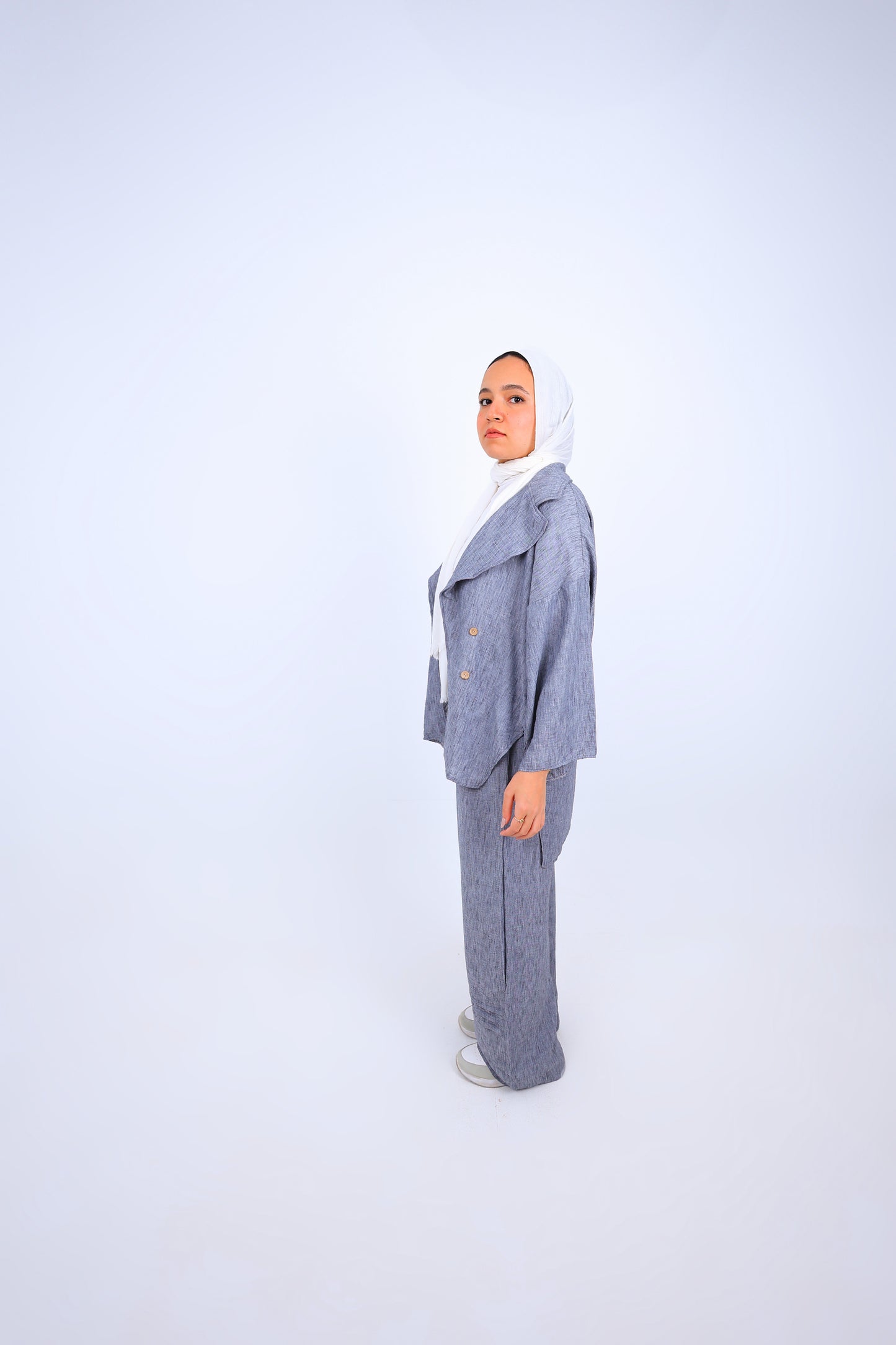 Linen Blend Wide Leg Set