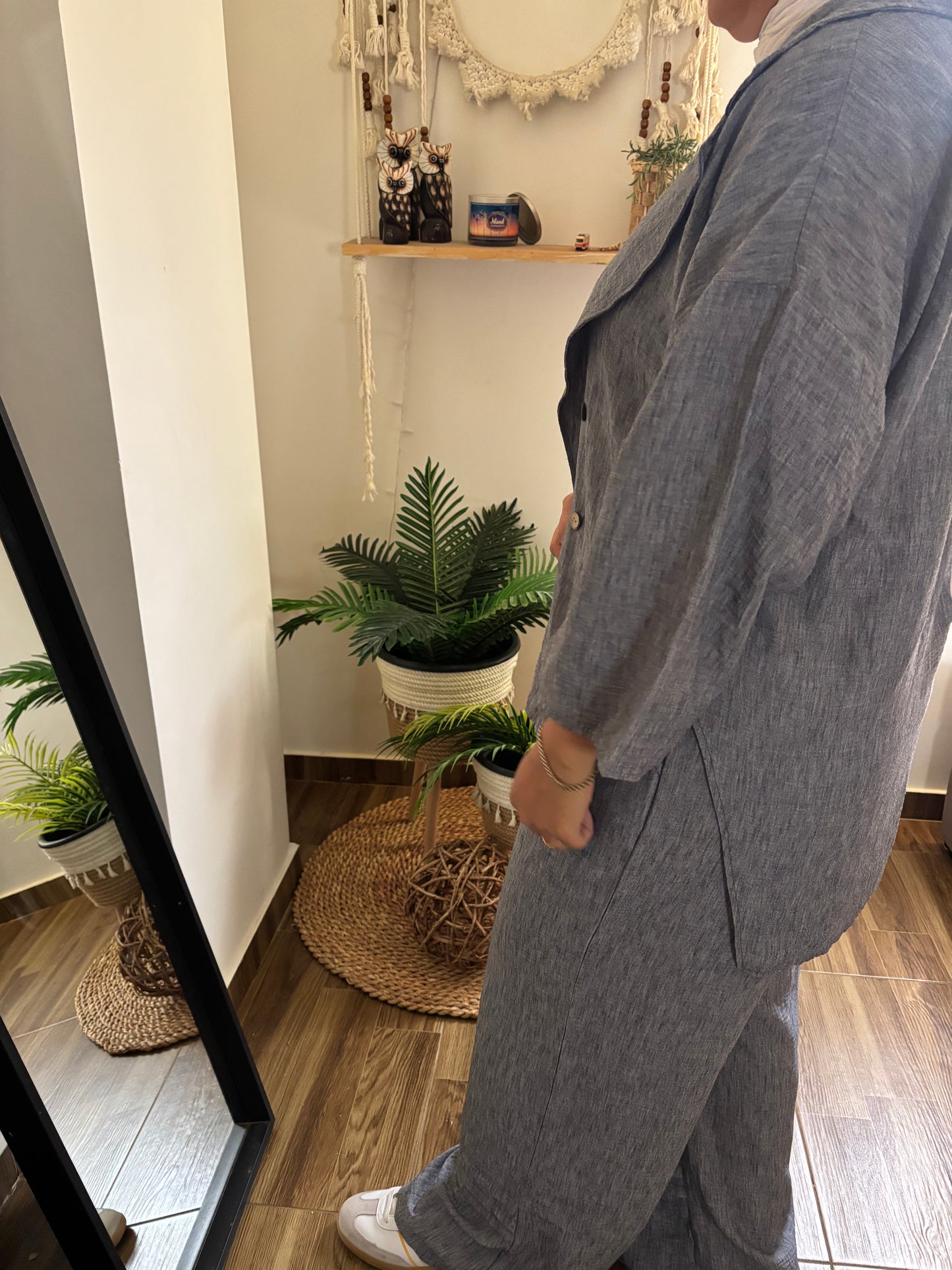 LINEN BLEND WIDE LEG SET
